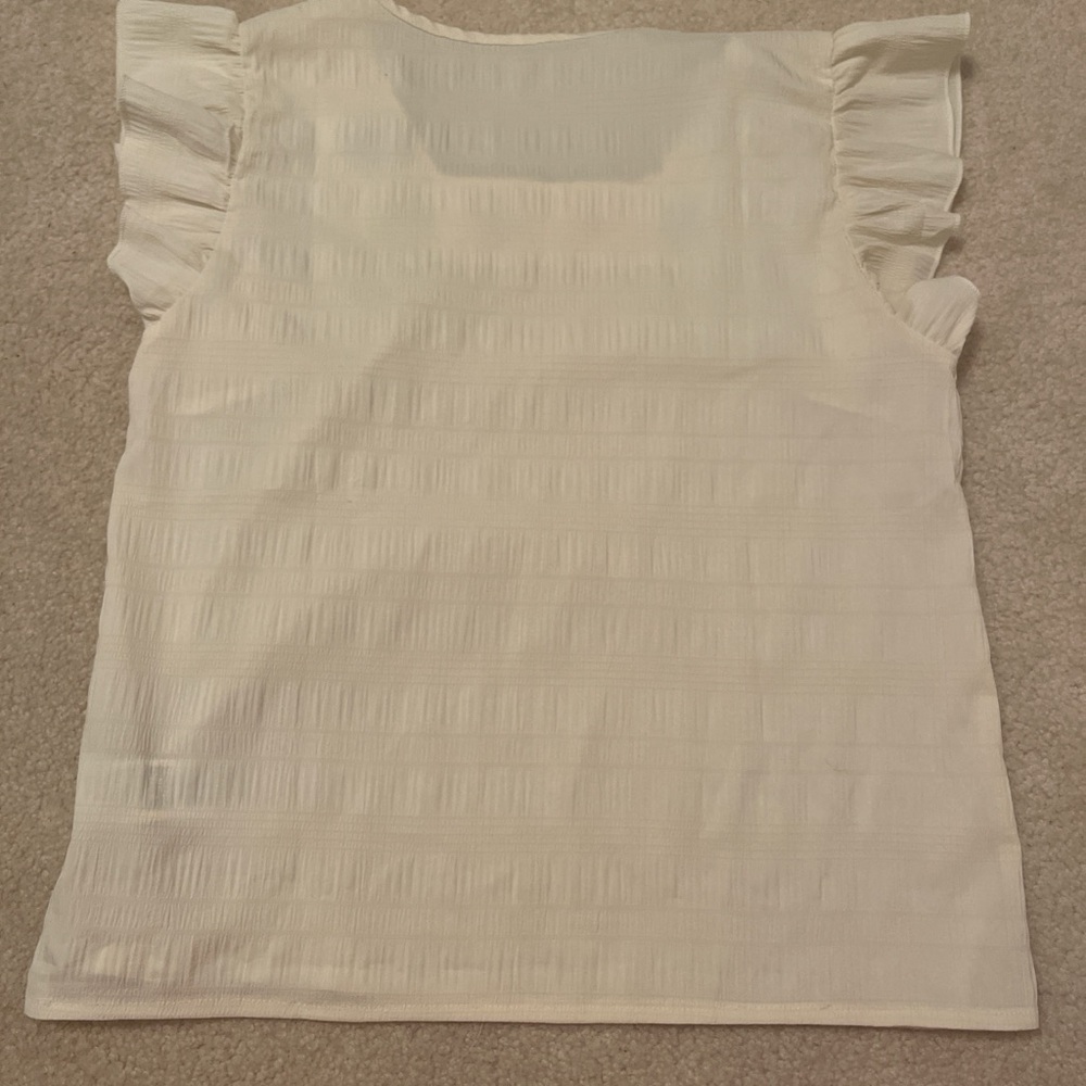 Elegant Cream Ruffle Sleeve Top